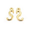 Golden Plated Alloy Letter Pendants X-PALLOY-J718-01G-S-1