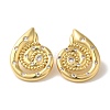 Rack Plating Brass Micro Pave Clear Cubic Zirconia Stud Earrings EJEW-B062-14G-02-1