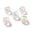 Two Tone UV Plating Rainbow Iridescent Acrylic Beads TACR-D010-02E-1