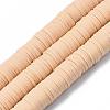 Flat Round Handmade Polymer Clay Beads CLAY-R067-10mm-53-1