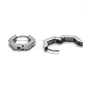 304 Stainless Steel Hexagon Huggie Hoop Earrings STAS-J033-03B-P-3