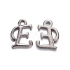 Gunmetal Plated Alloy Letter Pendants LS-PALLOY-J718-01B-E-1