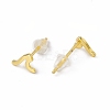 Brass Tiny Wave Stud Earrings for Women EJEW-P211-08G-2