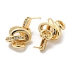 Brass with Clear Cubic Zirconia Dangle Stud Earrings EJEW-B035-07KCG-2