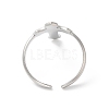 304 Stainless Steel Cross Open Cuff Ring for Women RJEW-K245-32P-2