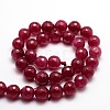 Dyed Natural White Jade Round Beads Strands X-G-E313-10mm-05-2