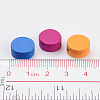Mixed Color Flat Round Natural Wood Beads X-TB236Y-4