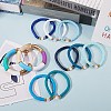 10Pcs 10 Style Handmade Polymer Clay Heishi Beaded Stretch Bracelets Set with Heart BJEW-SW00036-03-4