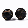 Painted Natural Wood Beads WOOD-T021-54B-01-2