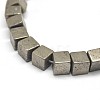 Cube Natural Pyrite Beads Strands G-I126-17-4x4mm-3
