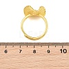 Flower Brass Micro Pave Cubic Zirconia & Enamel Cuff Ring Settings KK-CBAC351-06G-01-3