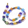 Square Handmade Millefiori Glass Beads Strands X-LK-R004-14-2