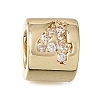 Brass Micro Pave Clear Cubic Zirconia Beads CU-CBAA19F-01G-E-1