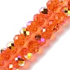 AB Color Plated Transparent Electroplate Beads Strands EGLA-H104-06A-1