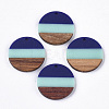 Tri-color Resin & Walnut Wood Pendants X-RESI-S358-78K-1