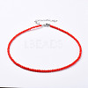 Faceted Rondelle Glass Beaded Necklaces NJEW-JN02568-01-1