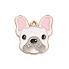 Animal Puppy Alloy Enamel Pendants FIND-V001-03G-03-1