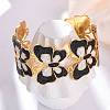 304 Stainless Steel Enamel Cuff Bangles for Women LS-BJEW-P347-01G-C-2