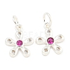 Rack Plating Brass Micro Pave Clear Cubic Zirconia Charms KK-F089-07S-1