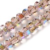 Transparent Electroplate Glass Beads Strands GLAA-Q099-C01-04-1