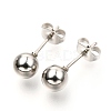 304 Stainless Steel Ball Stud Earrings EJEW-C501-10D-4