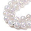 Electroplated Natural Agate Beads Strands G-B191-A07-10mm-01-3