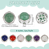6Pcs 6 Styles Brass Pave Natural Amethyst & Rose Quartz & White Agate & Green Aventurine & Carnelian & Lapis Lazuli Multi-Strand Links KK-BC0015-17B-2