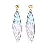 Resin Butterfly Wing Dangle Stud Earrings EJEW-JE05047-4