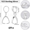 6Pcs 925 Sterling Silver Pendants Bails STER-SC0001-31-2