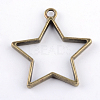 Rack Plating Alloy Star Open Back Bezel Pendants PALLOY-S047-40E-FF-2