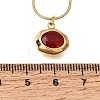 304 Stainless Steel Pave Cubic Zirconia Pendant Necklaces SA-CBADCF0-03G-7