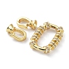 Rack Plating Brass Pave Clear Cubic Zirconia Fold Over Clasps KK-M265-07G-3