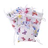 Rectangle Printed Organza Drawstring Bags LS-CON-PW0001-057A-1
