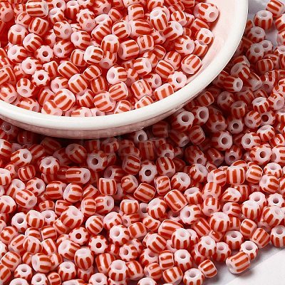 6/0 Opaque Colours Seep Glass Seed Beads SEED-F003-04A-14-1