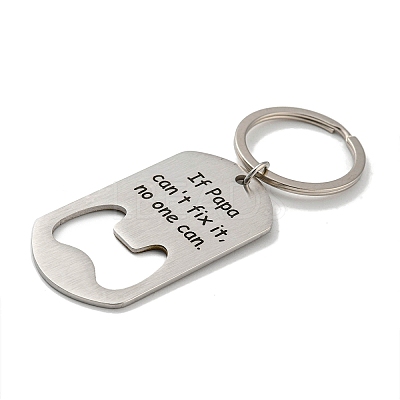 Father's Day Gift 201 Stainless Steel Oval with Word Bottle Opener Keychains KEYC-E040-02P-01-1