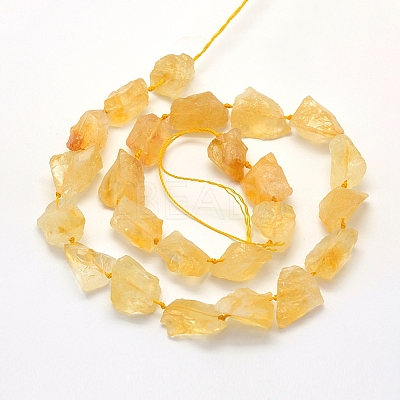 Rough Raw Natural Citrine Beads Strands G-K202-17B-1