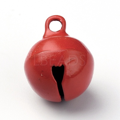 Baking Paint Brass Bell Pendants KK-WH0044-35I-1