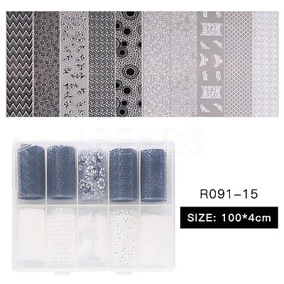 10Rolls 2 Colors Nail Art Transfer Stickers MRMJ-R091-15-1