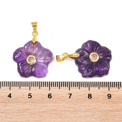 Natural Amethyst Carved Pendants G-A315-01G-03-1