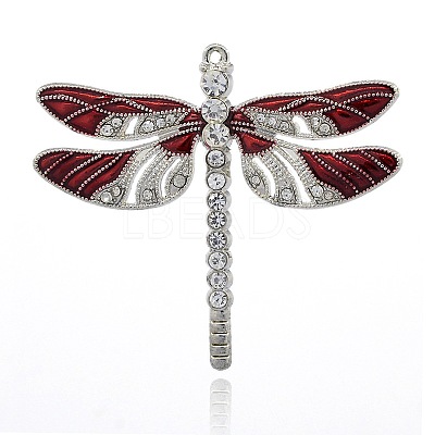 Alloy Enamel Dragonfly Big Pendants X-ENAM-L034-07P-1