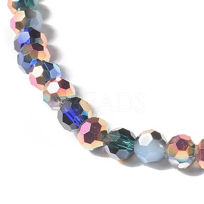 Transparent Electroplated Glass Beads Strands GLAA-G097-04A-1