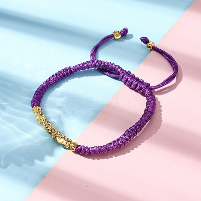 Polyester Cord Braided Bead Bracelets for Women BJEW-L698-01G-11-1