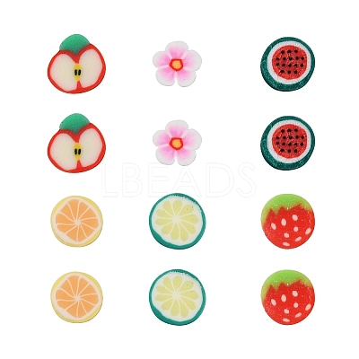 1800Pcs 6 Style Fruit Theme Handmade Polymer Clay Nail Art Decoration CLAY-YW0001-23-1
