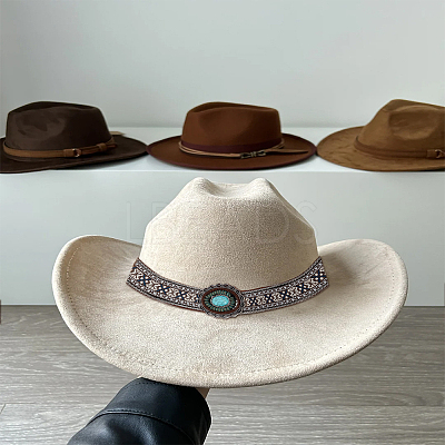 1Pc Velvet Southwestern Cowboy Hat Belt AJEW-LP0007-37-1