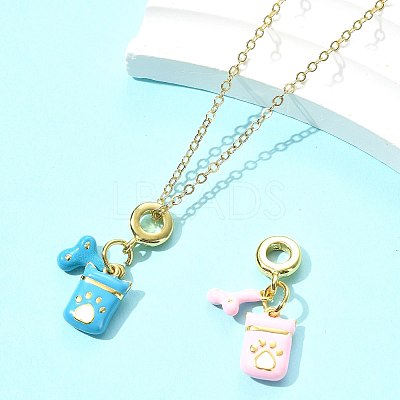 2Pcs 2 Colors Brass Enamel European Dangle Charms KK-FS0001-82-1
