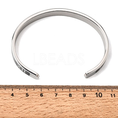304 Stainless Steel Black Enamel Roman Numerals Open Cuff Bangles for Women SA-CBAC920-14P-1