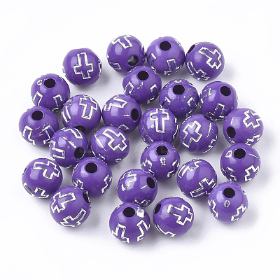 Plating Acrylic Beads PACR-Q113-10F-1