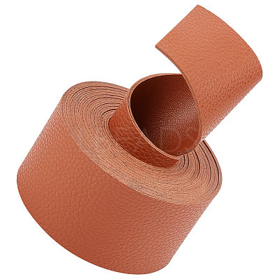 2M Flat Single Face Lychee Pattern Imitation Leather Band LC-WH0010-02B-04-1
