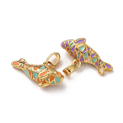 Brass Enamel Pendants KK-K305-01G-1