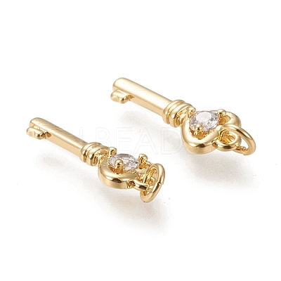 Brass Micro Pave Cubic Zirconia Pendants KK-K246-39G-1